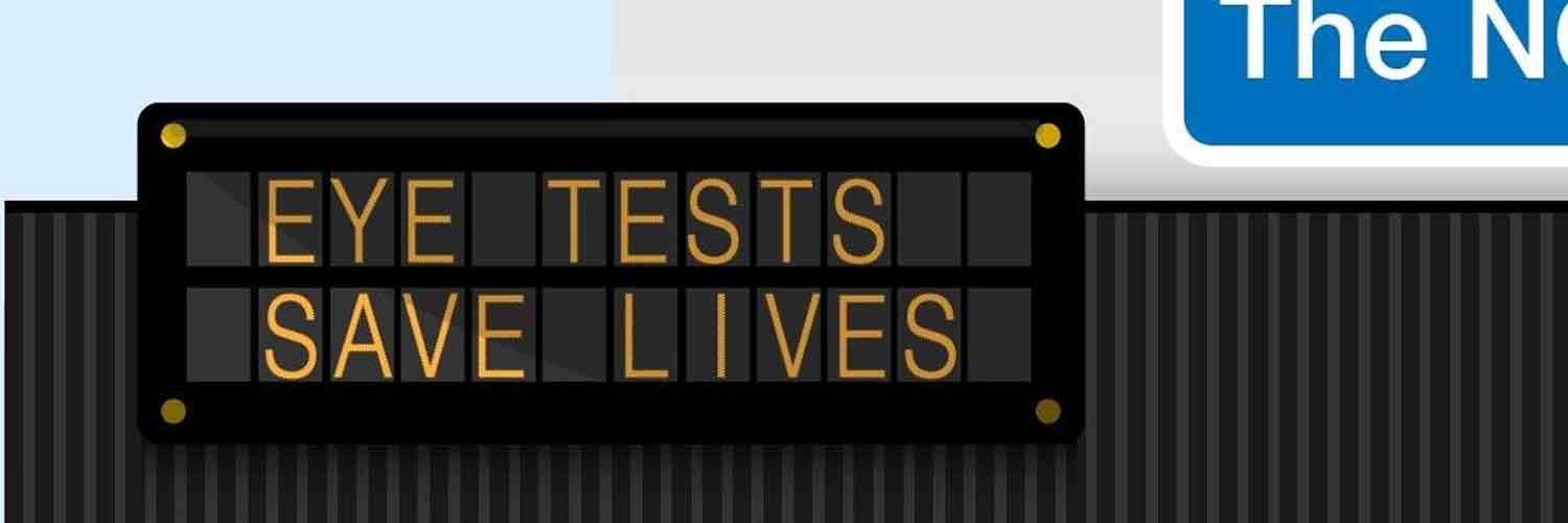eye tests save lives motorway sign