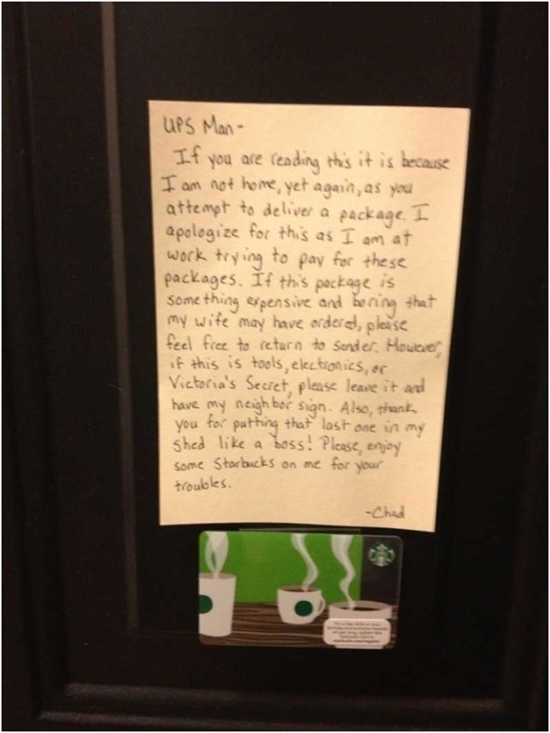 ups man note