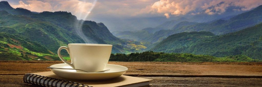 Coffee cup with view