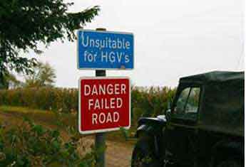 failed road sign