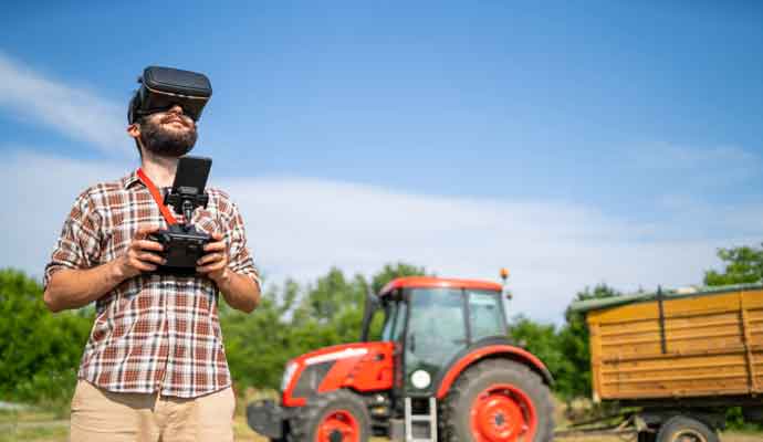 farmer using virtual reality