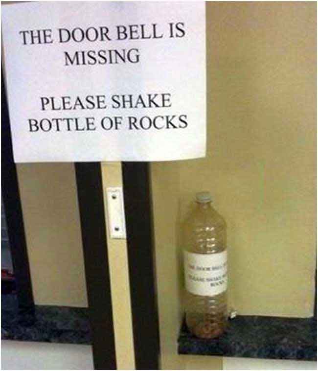 no doorbell shake rocks note