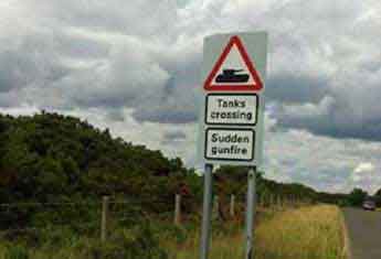 tanks crossing sign