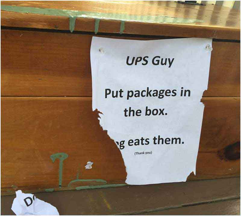 ups guy note