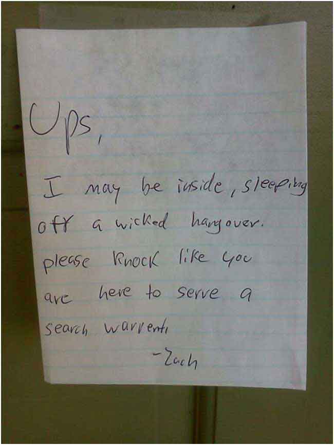 ups guy note