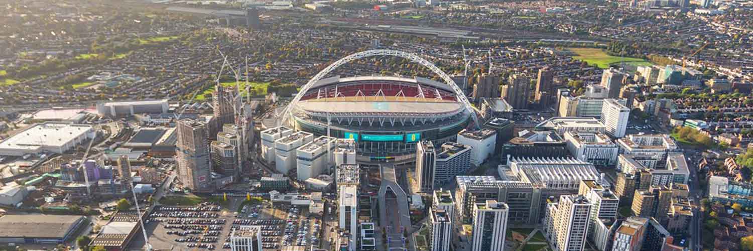 Aerial shot of Wembley