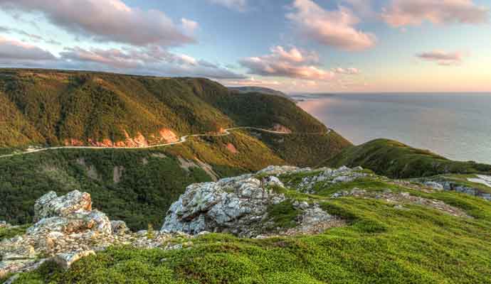 mountain and sea road route