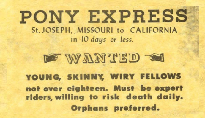 pony express wanted poster