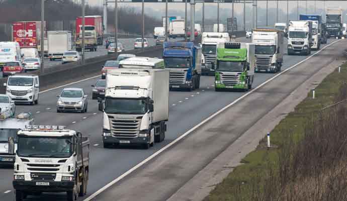 trucks on motorway