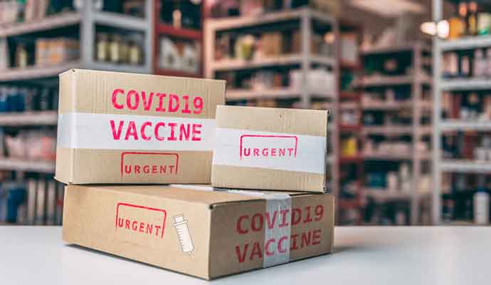vaccine packed in boxes for UK Same Day Couriers