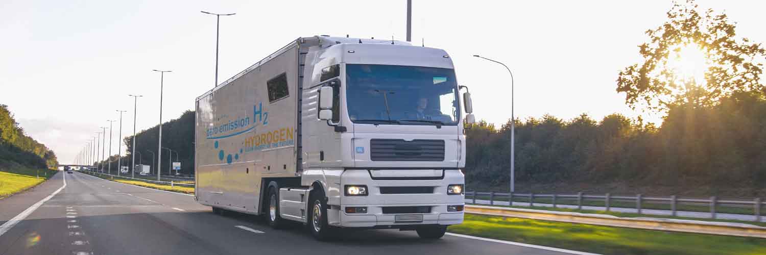 hydrogen fuel cell truck on the road