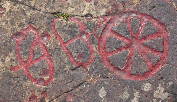 rock carvings wheel